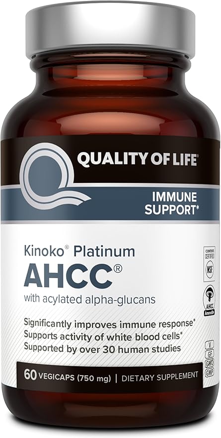 Quality of Life Labs, Kinoko Platinum AHCC, Immune Support, 750 mg, 60 capsules